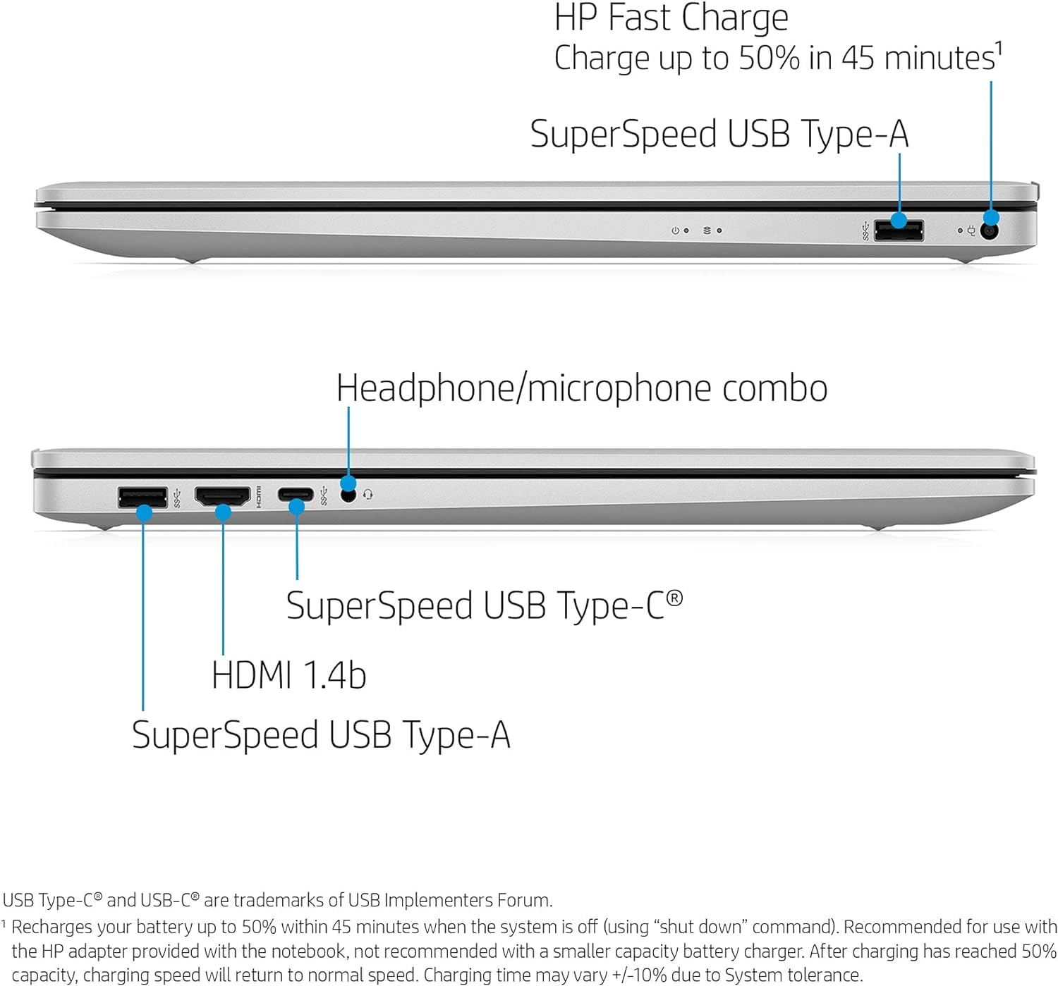 HP Laptop 17.3 FHD, AMD Ryzen 5 5500U, 32GB RAM, 1TB NVMe SSD, Fingerprint Reader, Win11, Natural Silver